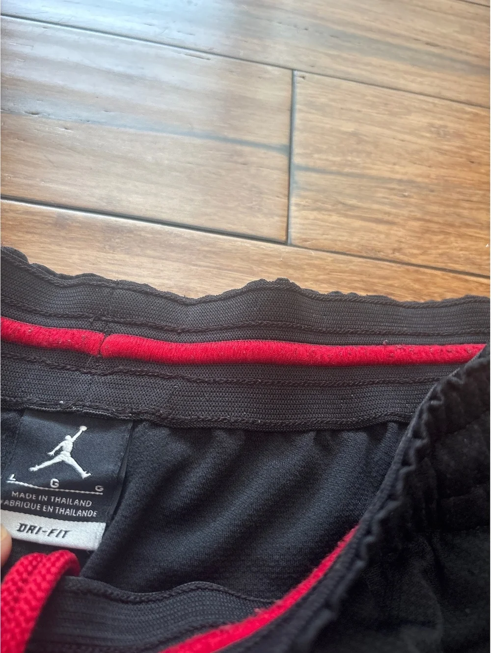 Nike Jordan Black Dri-FIT Mens Black Size Large Basketball Shorts Gym Athletic